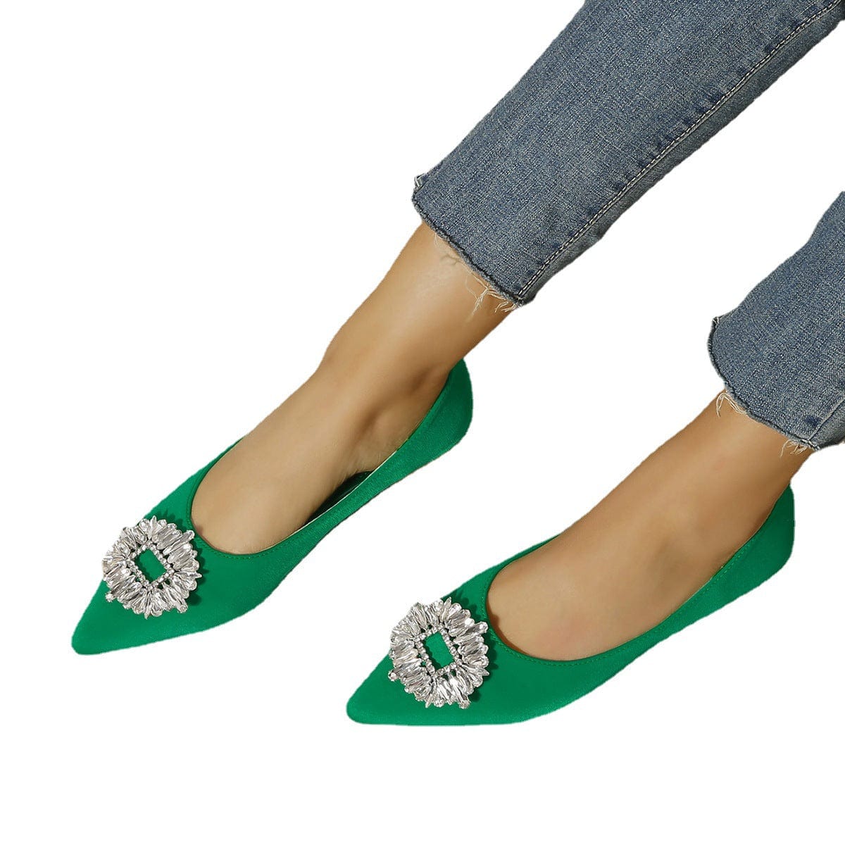 Pointed Rhinestones Flats Newgew