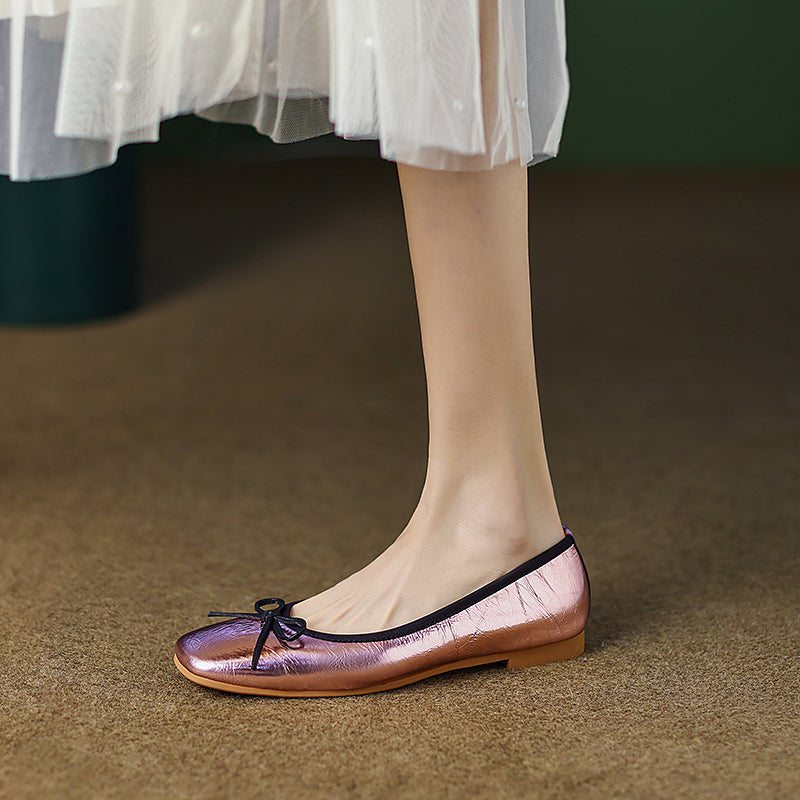 Fawn Square Toe Ballet Flats Pink Newgew