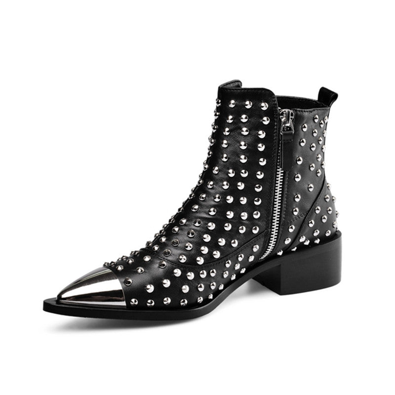 Osvaldo Handmade Studded Ankle Booties Newgew