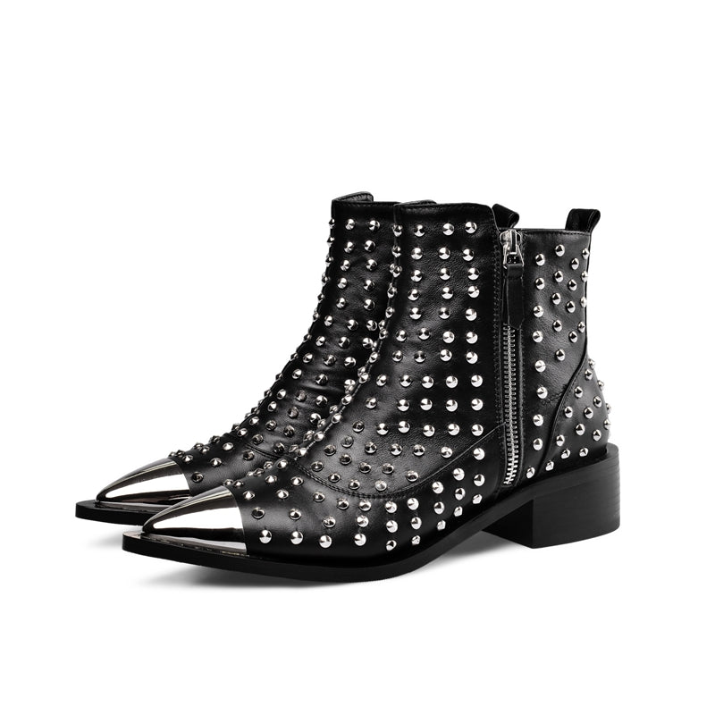 Osvaldo Handmade Studded Ankle Booties Newgew