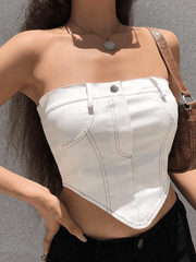 Vintage Zipper Bandeau Tops NewGew