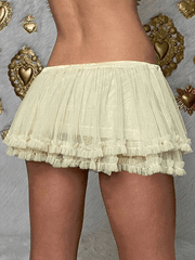 White Low Rise Micro Mini Skirt NewGew