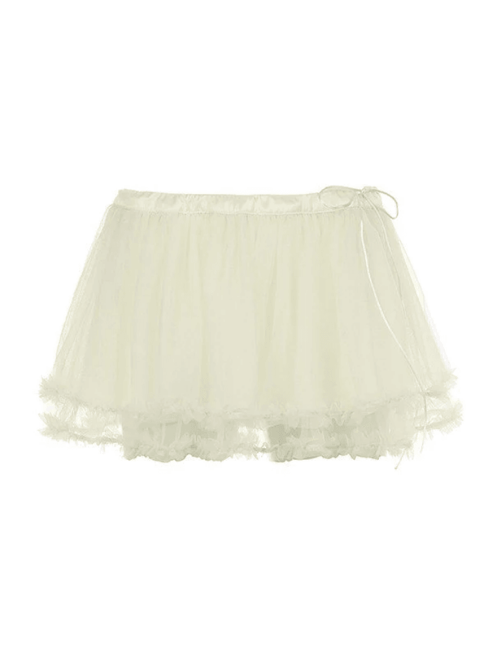 White Low Rise Micro Mini Skirt NewGew