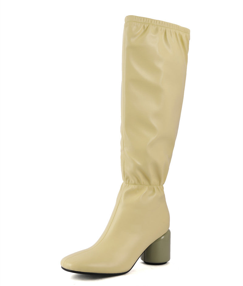 Hayes Square Toe Nude Knee High Boots Newgew