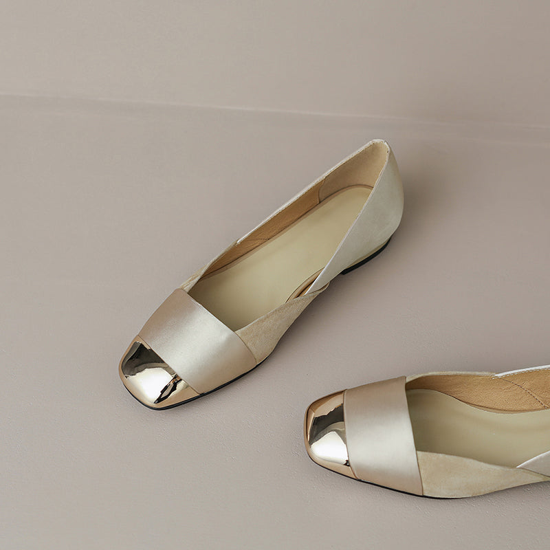 Flynn Cap Toe Nude Flats Newgew