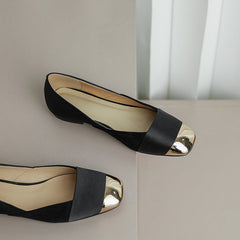 Flynn Cap Toe Black Flats Newgew