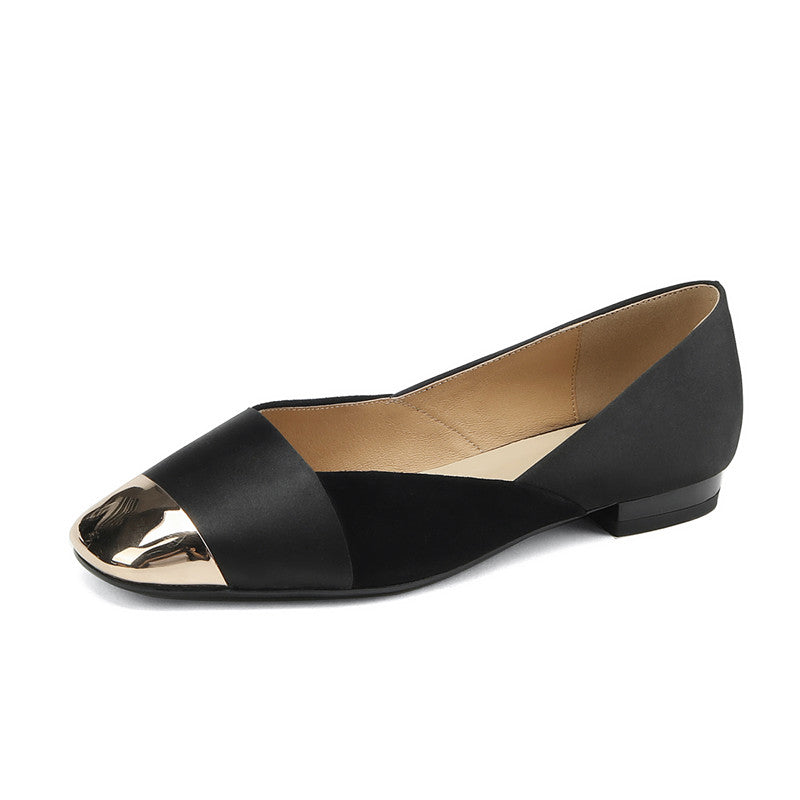 Flynn Cap Toe Black Flats Newgew