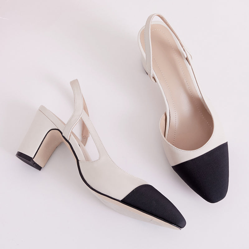 Peace Cap Toe Slingback Pumps Newgew