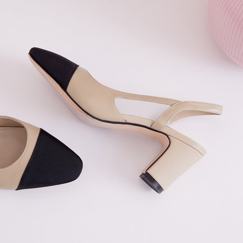 Peace Cap Toe Slingback Pumps Newgew