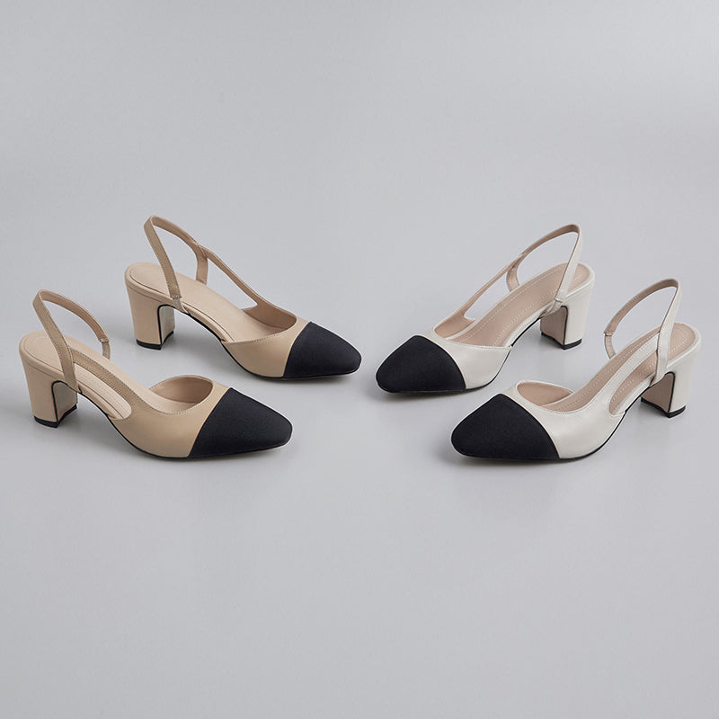 Peace Cap Toe Slingback Pumps Newgew