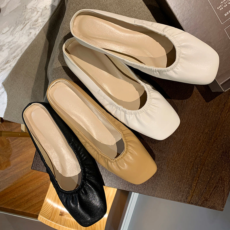 Dayanara Handmade Square Toe Flat Mules NEW GEW