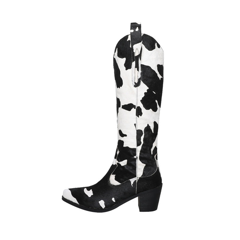 Huda Cow Print Cowboy Boots Newgew