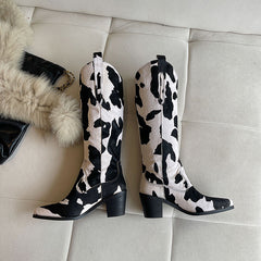 Huda Cow Print Cowboy Boots Newgew