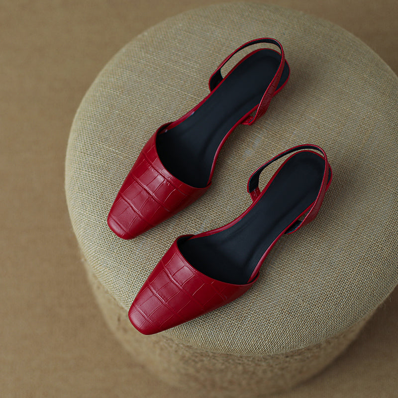 Norah Red Slingback Kitten Heels – Newgew