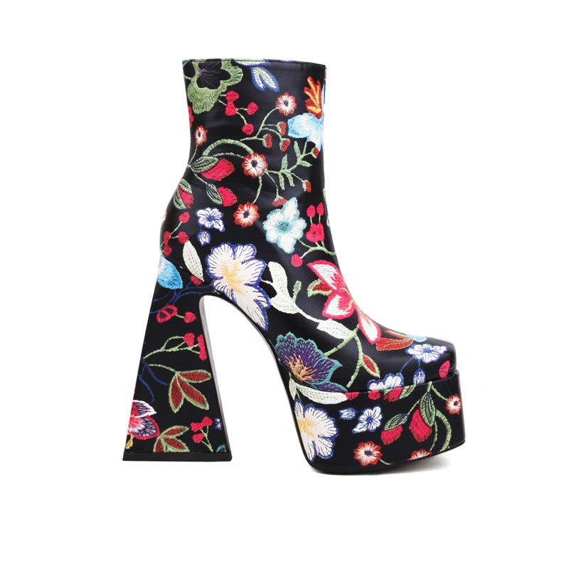 Nylah Womens Platform Embroidered Boots Newgew