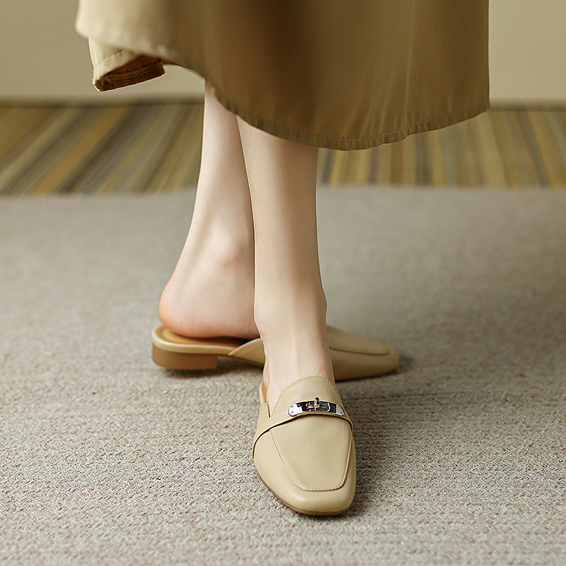 Erin Nude Loafer Mules NEW GEW