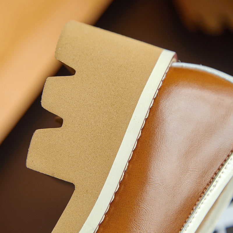 Dani Handmade Patchwork Platform Chunky Loafers NEW GEW