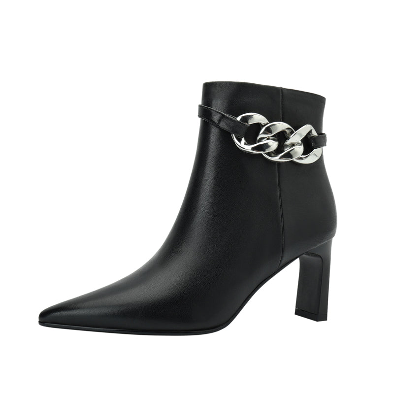Cheyenne Heeled Ankle Boots with Chain NEW GEW