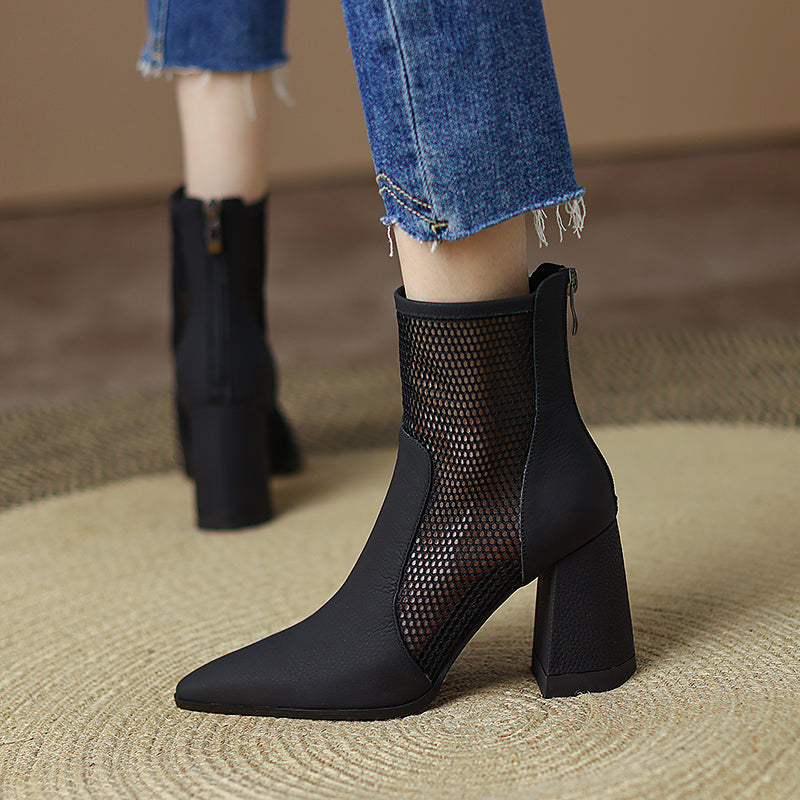 Daisy Heeled Mesh Ankle Boots NEW GEW
