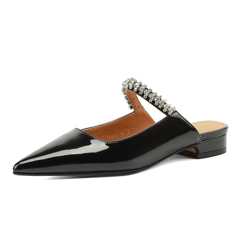 Danni Pointy Toe Mules with Rhinestones NEW GEW