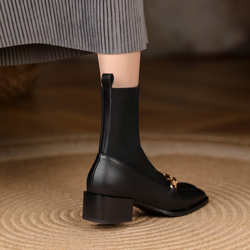 Cadence Loafer Style Sock Ankle Boots Newgew