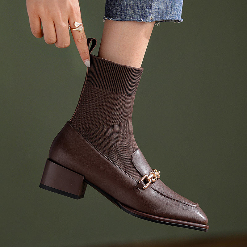 Cadence Loafer Style Sock Ankle Boots Newgew