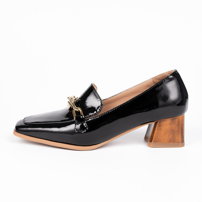 Colbie Heeled Loafers with Metallic Decor NEW GEW