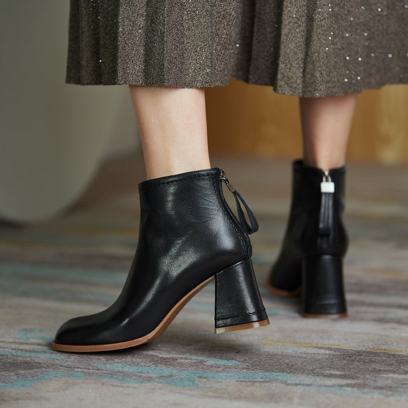 Charli Handmade Genuine Leather Heeled Ankle Boots NEW GEW