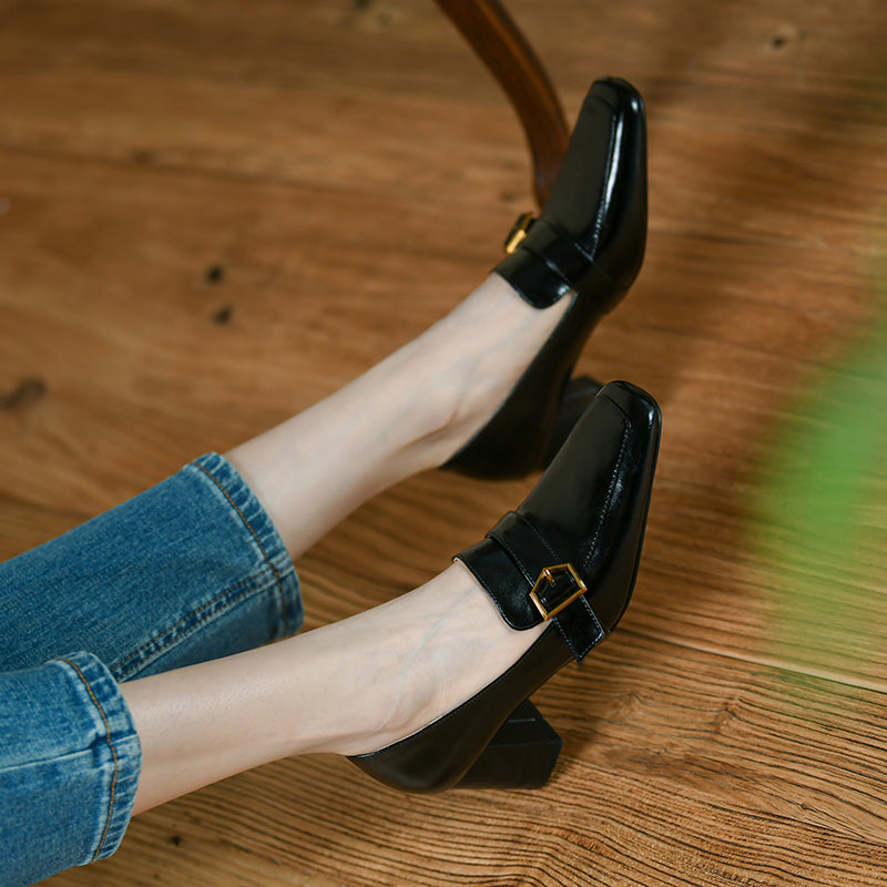 Indie High Heeled Loafers Black Newgew