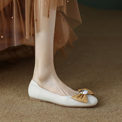 Megan Beige Ballet Flats with Bow newgew