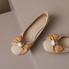 Megan Nude Ballet Flats with Bow newgew