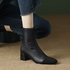 Nora Leather Cap Toe Boots Newgew