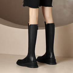 Noel Black Platform Knee High Boots Newgew