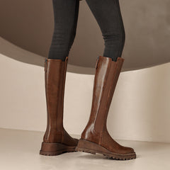 Noel Brown Platform Knee High Boots Newgew