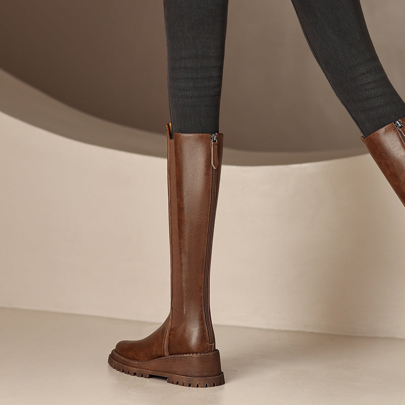 Noel Brown Platform Knee High Boots Newgew