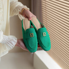 Elin Green Flat Mules NEW GEW