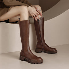 Noah Platform Brown Knee High Boots Newgew