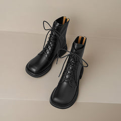 Fara Leather Black Ankle Boots Newgew