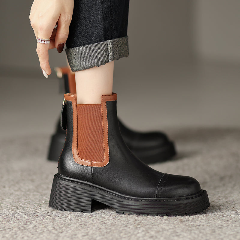 Pairmore Side Zipper Peep Toe Patchwork Platform Sandals – Newgew