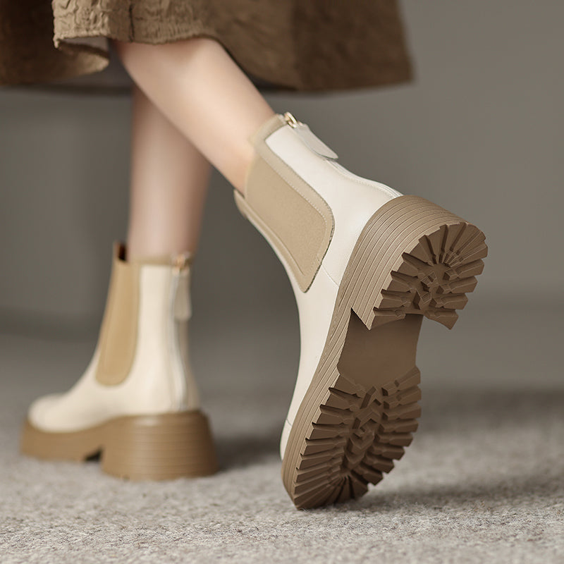 Pairmore Side Zipper Peep Toe Patchwork Platform Sandals – Newgew