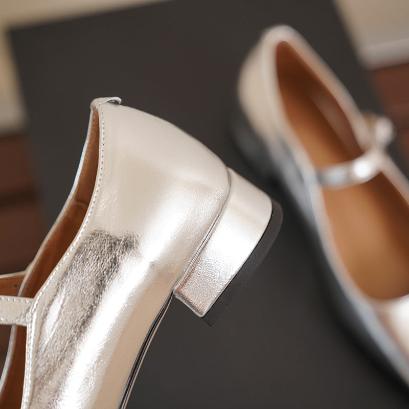 Flor Silver Mary Jane Shoes Newgew