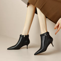 Malia Black Kitten Heel Ankle Boots newgew