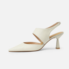 Fayth White Slingback Heels Newgew