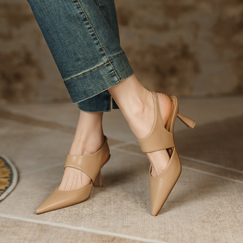 Fayth Nude Slingback Heels Newgew