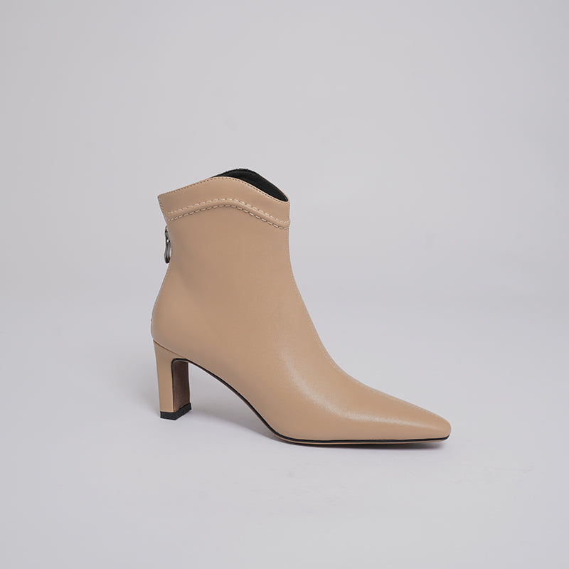 Ingrid Nude Ankle Boots with Heels Newgew