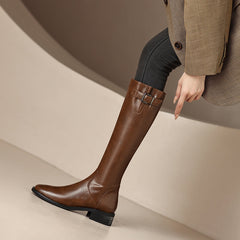 Nahla Brown Knee High Boots for Women newgew