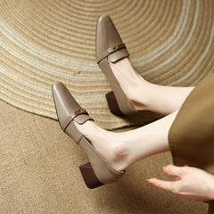 Ilhan Low Heel Loafers Nude Newgew