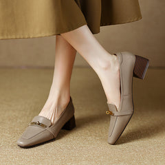 Ilhan Low Heel Loafers Nude Newgew