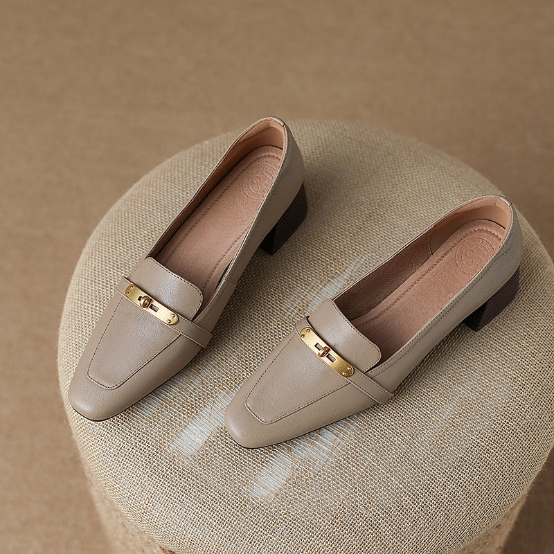 Ilhan Low Heel Loafers Nude Newgew