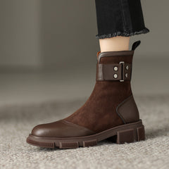 Haven Brown Patchwork Boots Womens Newgew